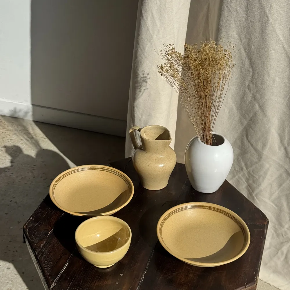 Tasses et mugs - Petit bol en terracotta jaune vintage à piédouche artisanal H8 D12 - OFFICE OBJETS