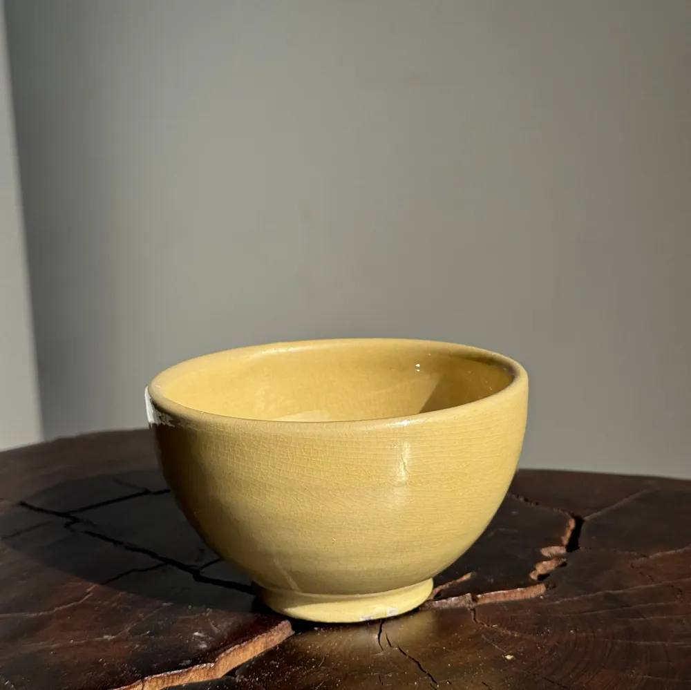 Tasses et mugs - Petit bol en terracotta jaune vintage à piédouche artisanal H8 D12 - OFFICE OBJETS