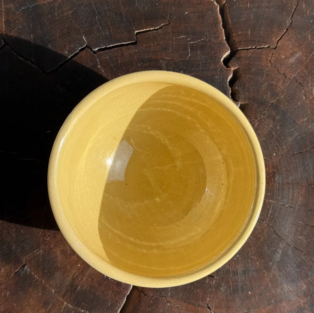 Tasses et mugs - Petit bol en terracotta jaune vintage à piédouche artisanal H8 D12 - OFFICE OBJETS