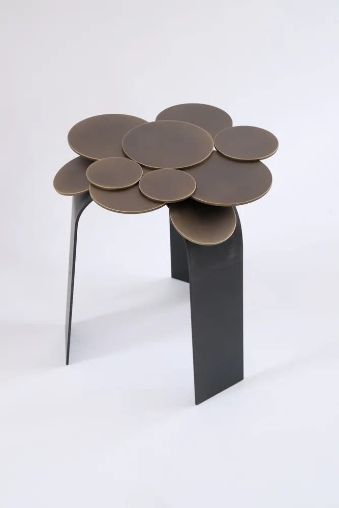 Tabourets pour collectivités - TABOURET SCULPTURE FLOWERS EN LAITON - STUDIO SOL LECCIA