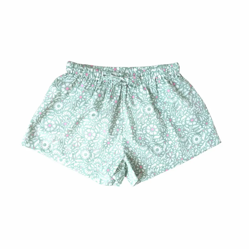 Sleepwear - Sleep Shorts: Flora Pastel - LIME TREE DESIGN