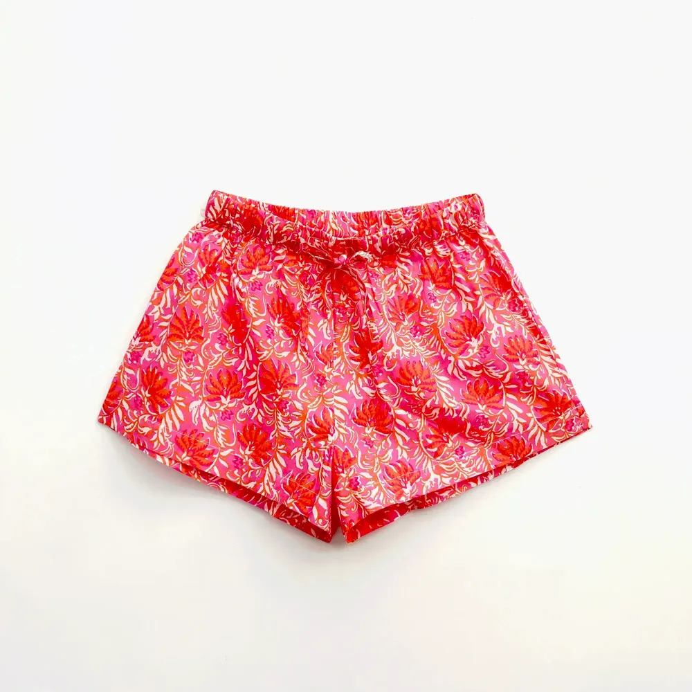 Sleepwear - Sleep Shorts: Jaipur Magenta - LIME TREE DESIGN