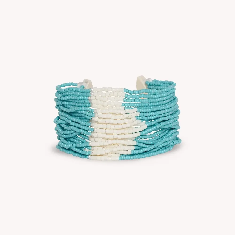 Jewelry - Adjustable blue and white bracelet - Manitoba - NATURE BIJOUX