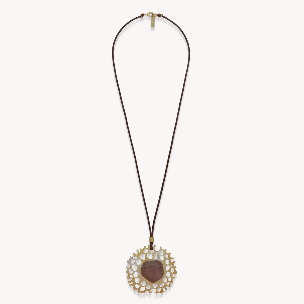 Jewelry - Golden MOP pendant long necklace - Corallium - NATURE BIJOUX
