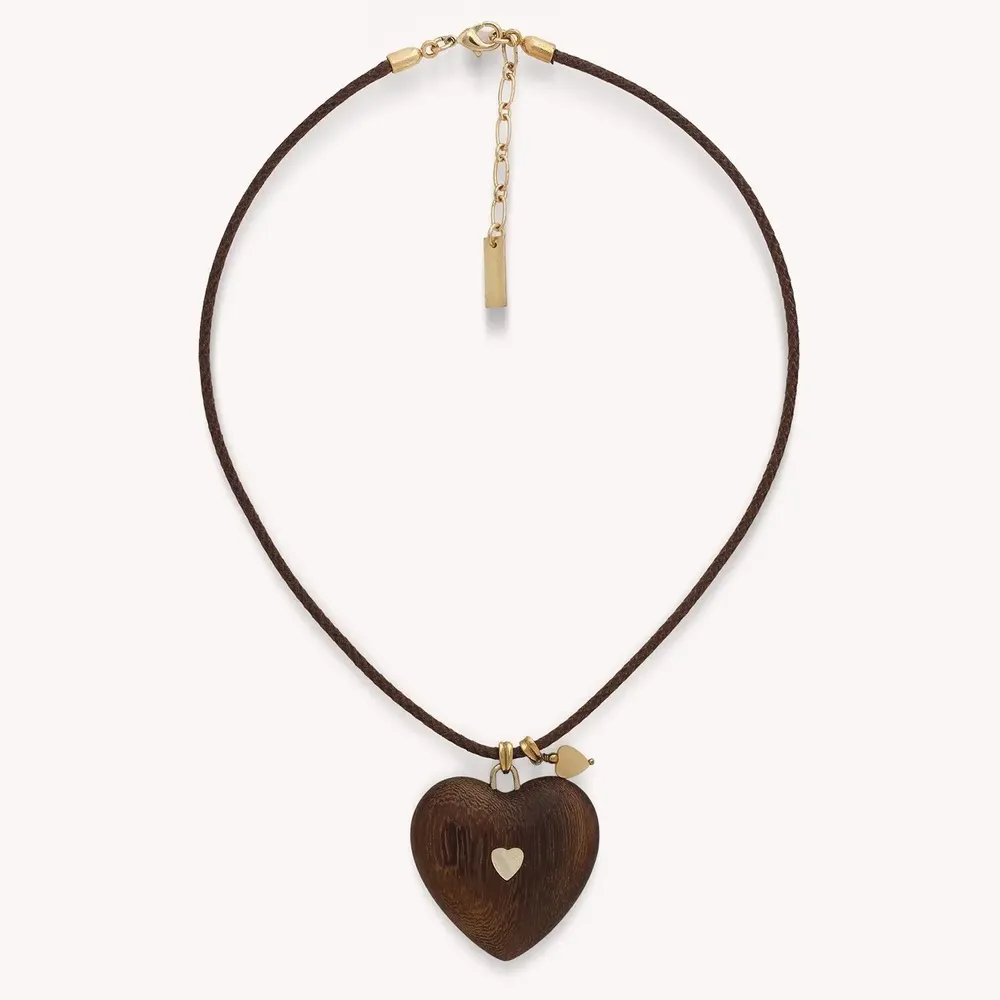 Bijoux - Collier pendentif coeur bois - Wild Heart - NATURE BIJOUX