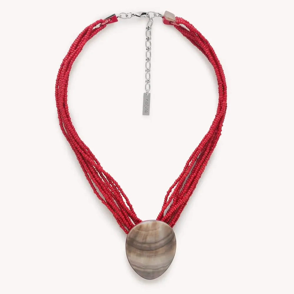 Jewelry - Short necklace with black lip pendant - Sumida - NATURE BIJOUX