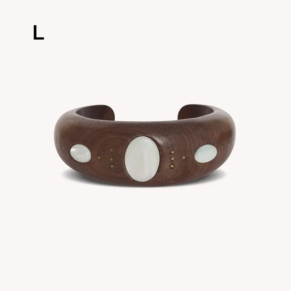 Jewelry - Marge rigid bracelet with 3 shell cab - Oman - NATURE BIJOUX