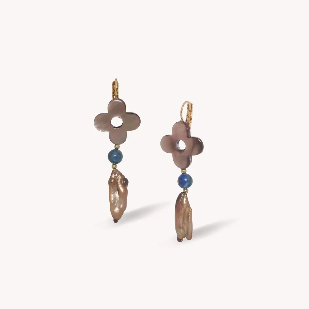 Jewelry - Flower french hook earrings with dangle - Montmartre - NATURE BIJOUX