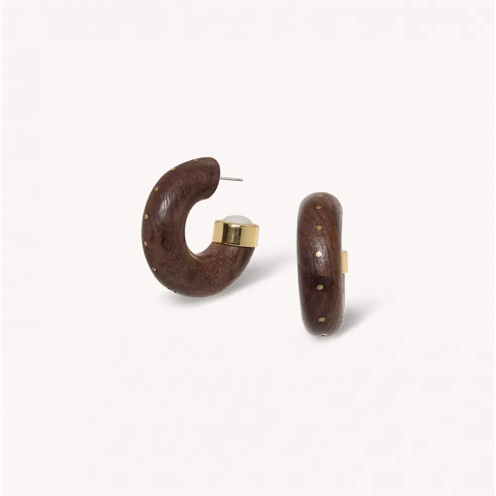 Jewelry - Wood creoles earrings - Oman - NATURE BIJOUX