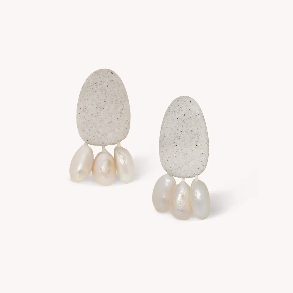 Jewelry - Post earrings with 3 FWP dangles - Bora Bora - NATURE BIJOUX