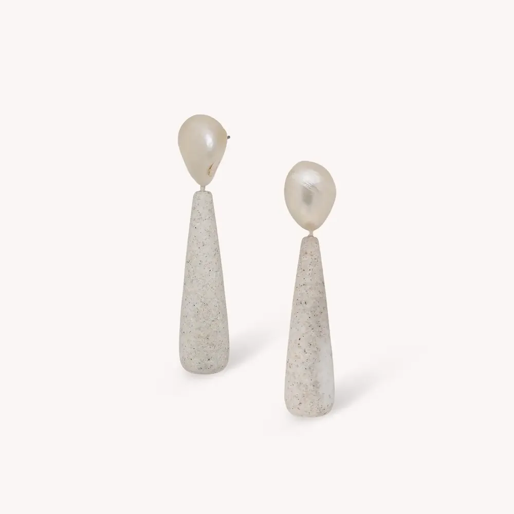 Bijoux - Boucles d'oreilles poussoir goutte sable - Bora Bora - NATURE BIJOUX