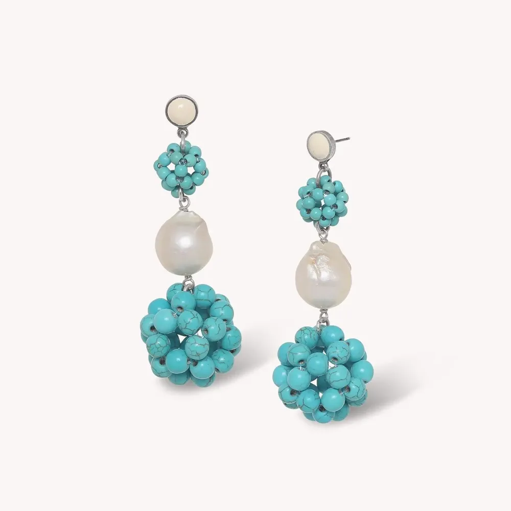 Jewelry - 3 balls long post earrings - Manitoba - NATURE BIJOUX