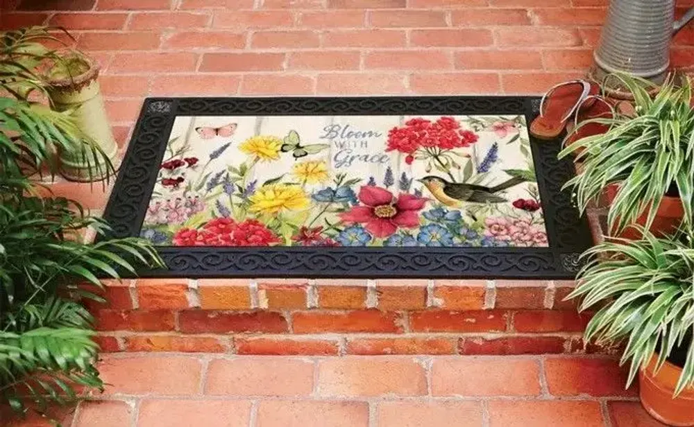 Decorative objects - bloom with grace doormat. - KARENA INTERNATIONAL