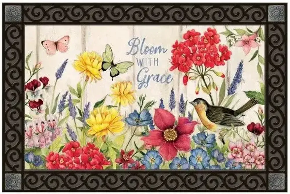 Decorative objects - bloom with grace doormat. - KARENA INTERNATIONAL