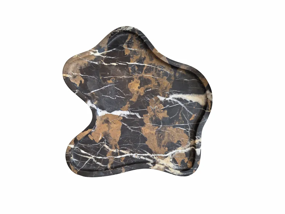 Objets de décoration - Plateau en marbre marron à la forme irrégulière - SAGIT
