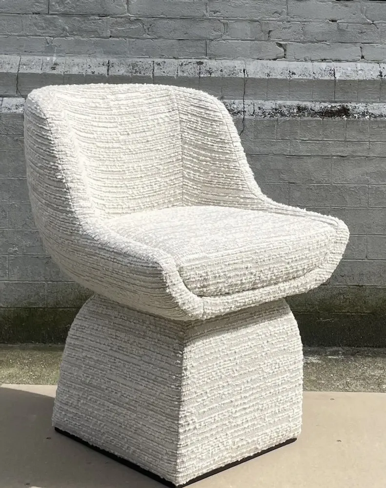 Chairs for hospitalities & contracts - Small Lounge Chair OSCAR Upholstered Bouclé,  COM/COL & Swivel Option - DUISTT