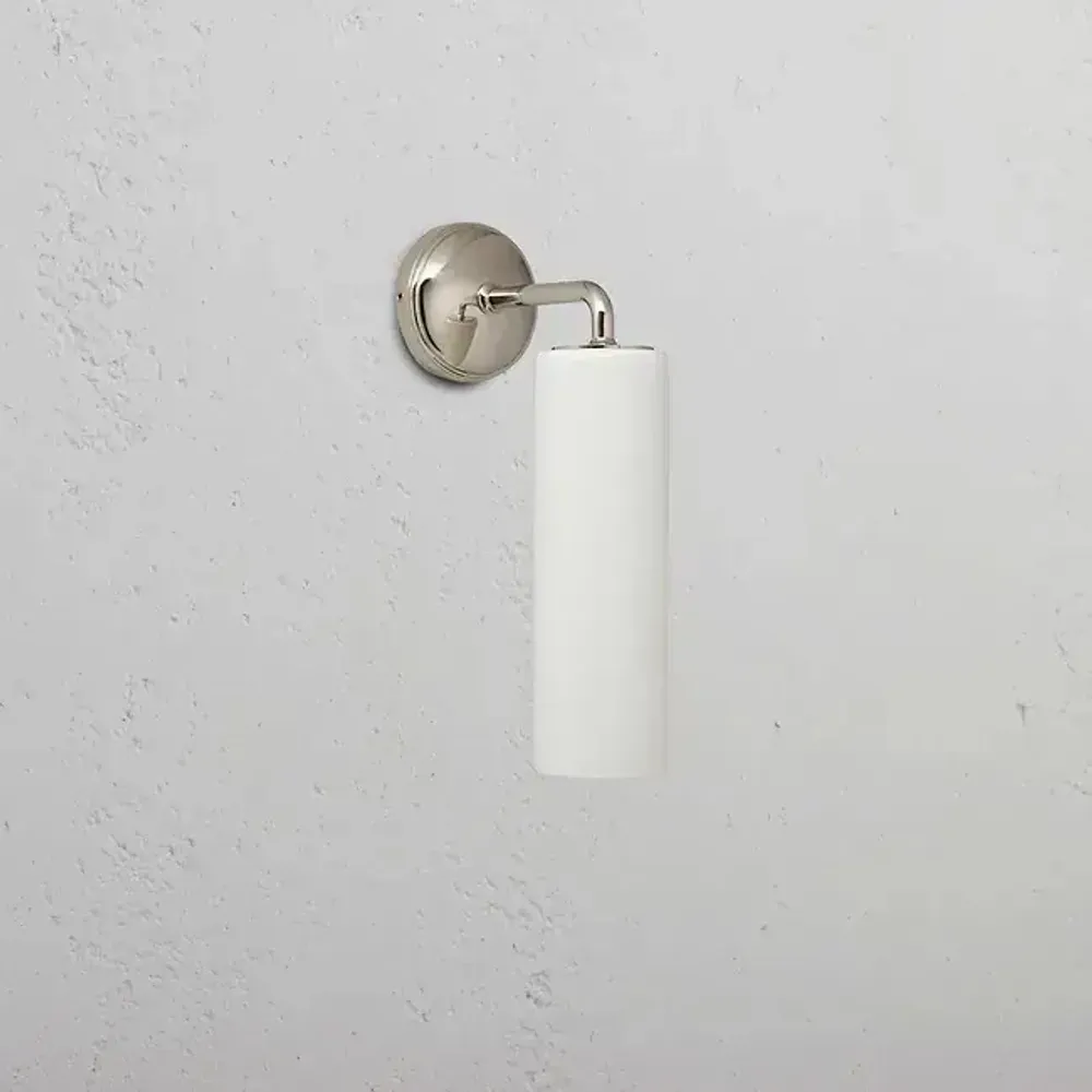 Wall lamps - Claremont Small Wall Light Fine Porcelain - Polished Nickel - CORSTON ARCHITECTURAL DETAIL