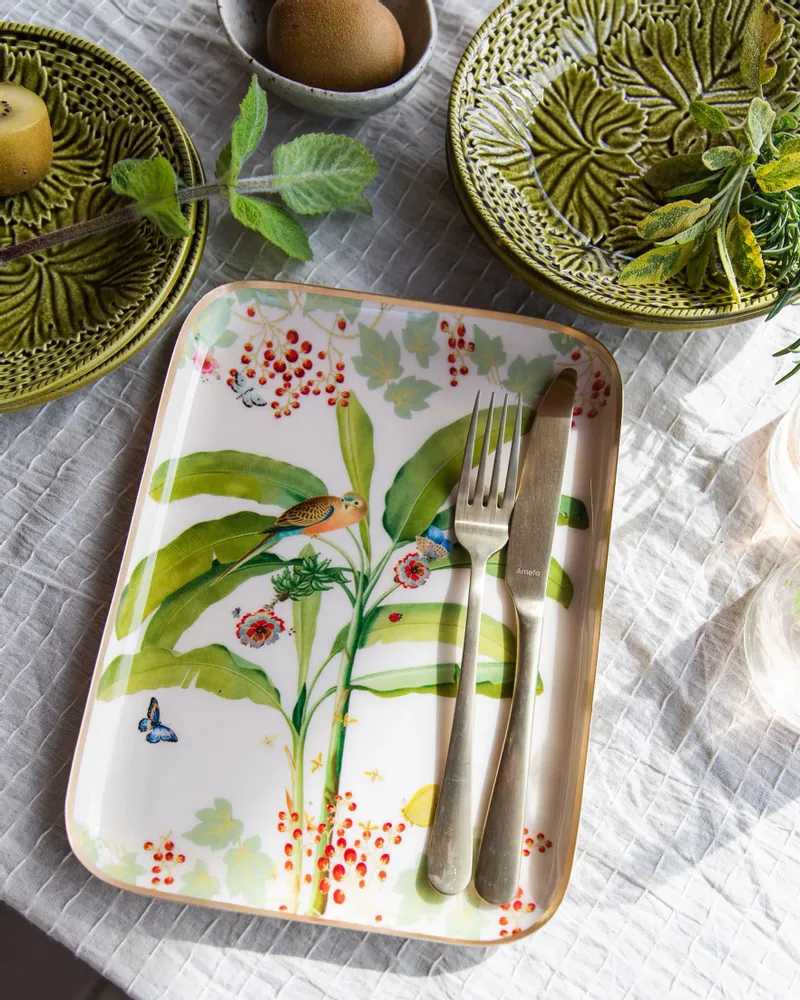 Decorative objects - Hibiscus enamel tray - PARADISIO IMAGINARIUM