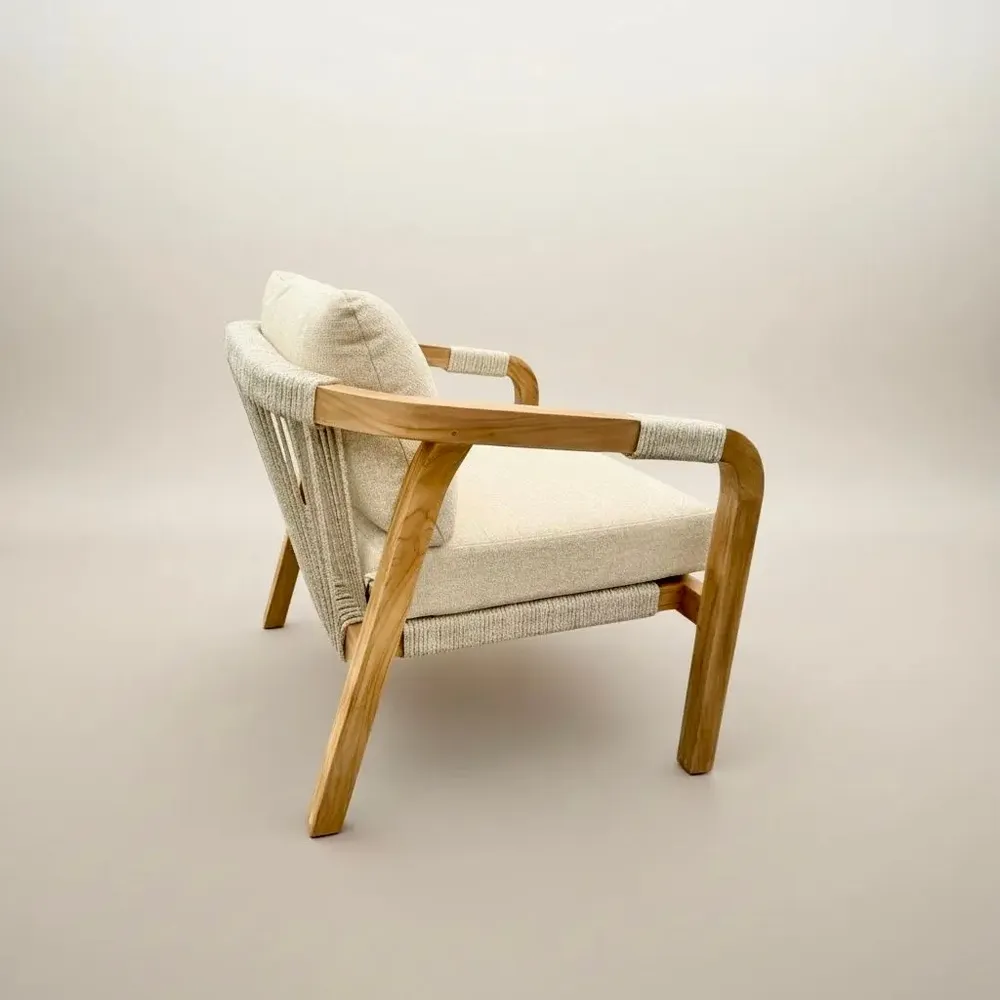 Lawn sofas   - Olefin teak and rope outdoor lounge - SBH3 - BALINAISA