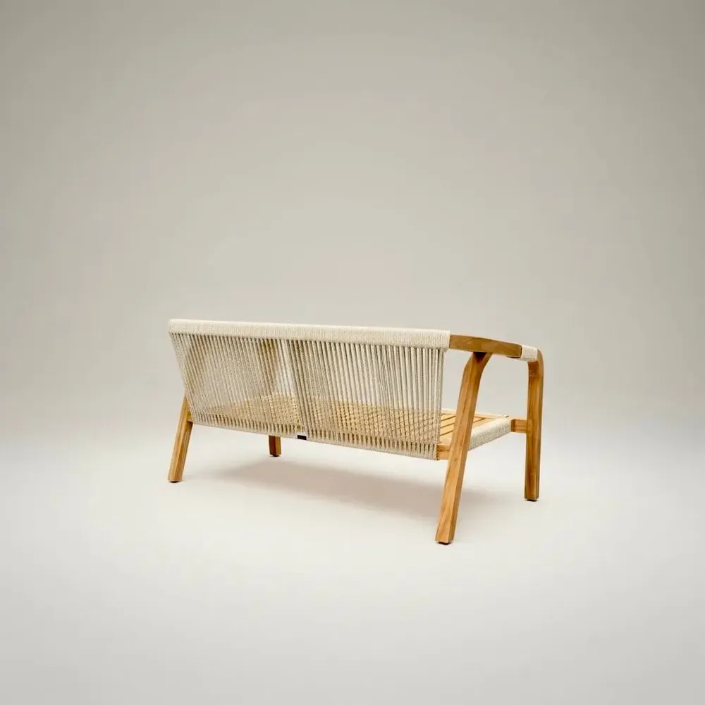 Lawn sofas   - Olefin teak and rope outdoor lounge - SBH3 - BALINAISA