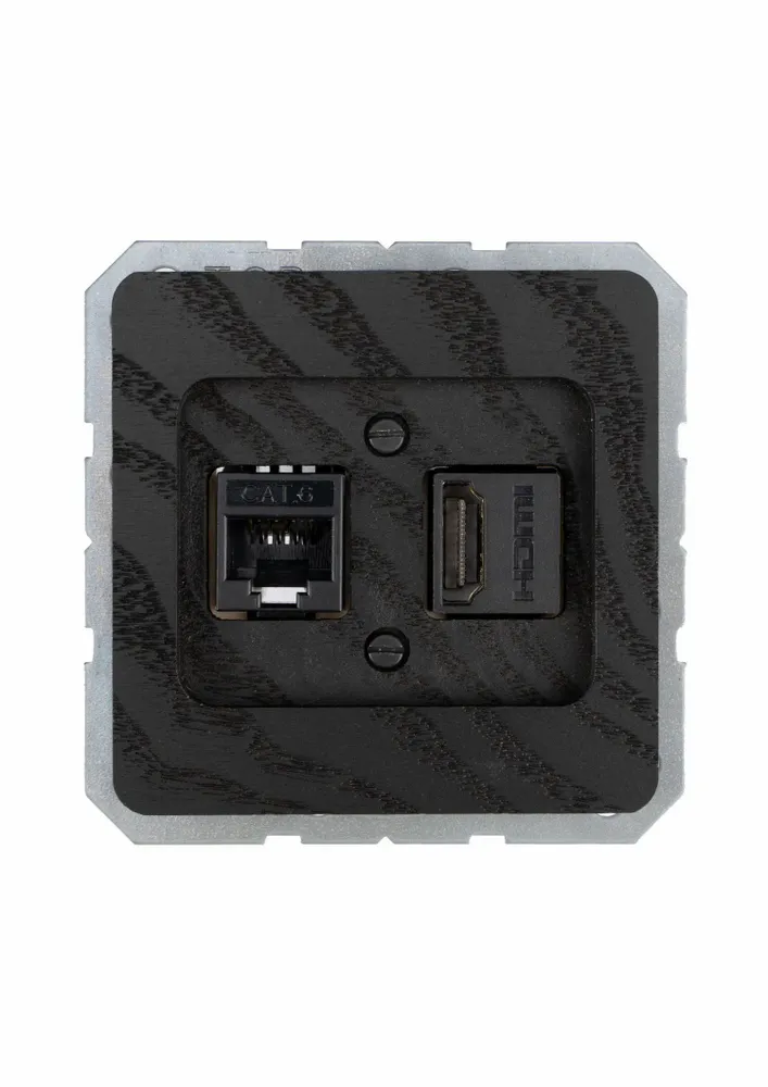 Office design and planning - 2 x Modular jack socket - WEMEL WOOD
