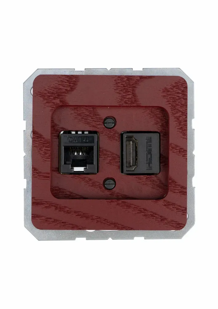 Office design and planning - 2 x Modular jack socket - WEMEL WOOD