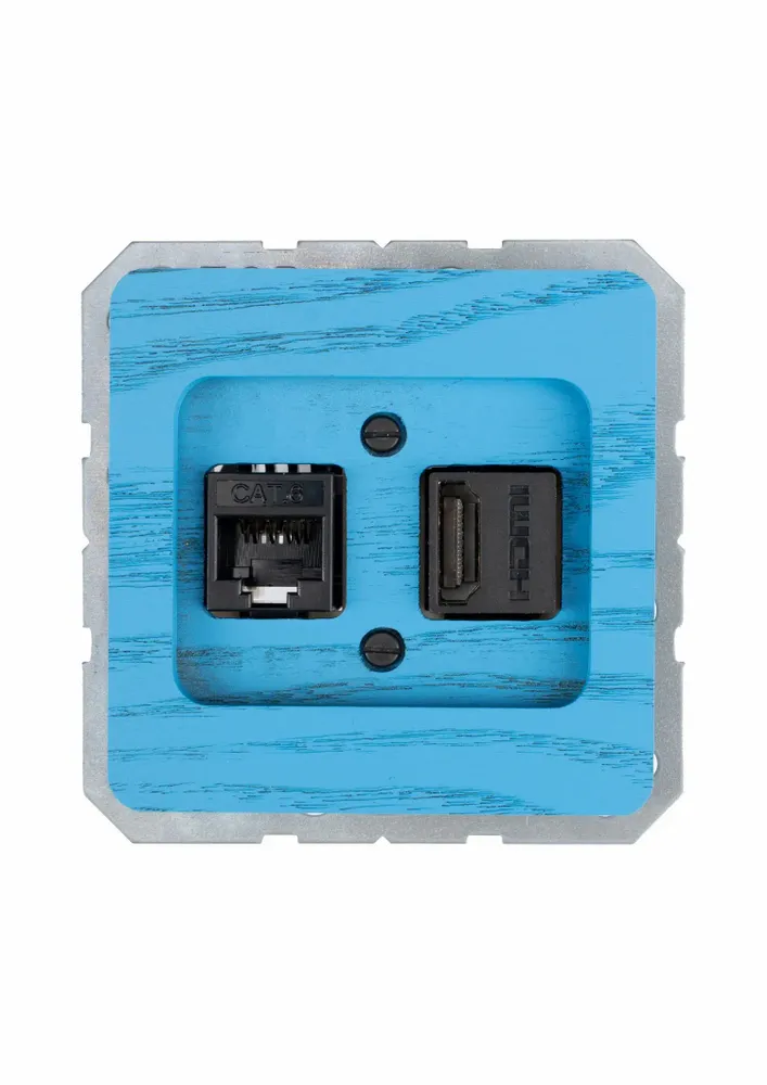 Office design and planning - 2 x Modular jack socket - WEMEL WOOD