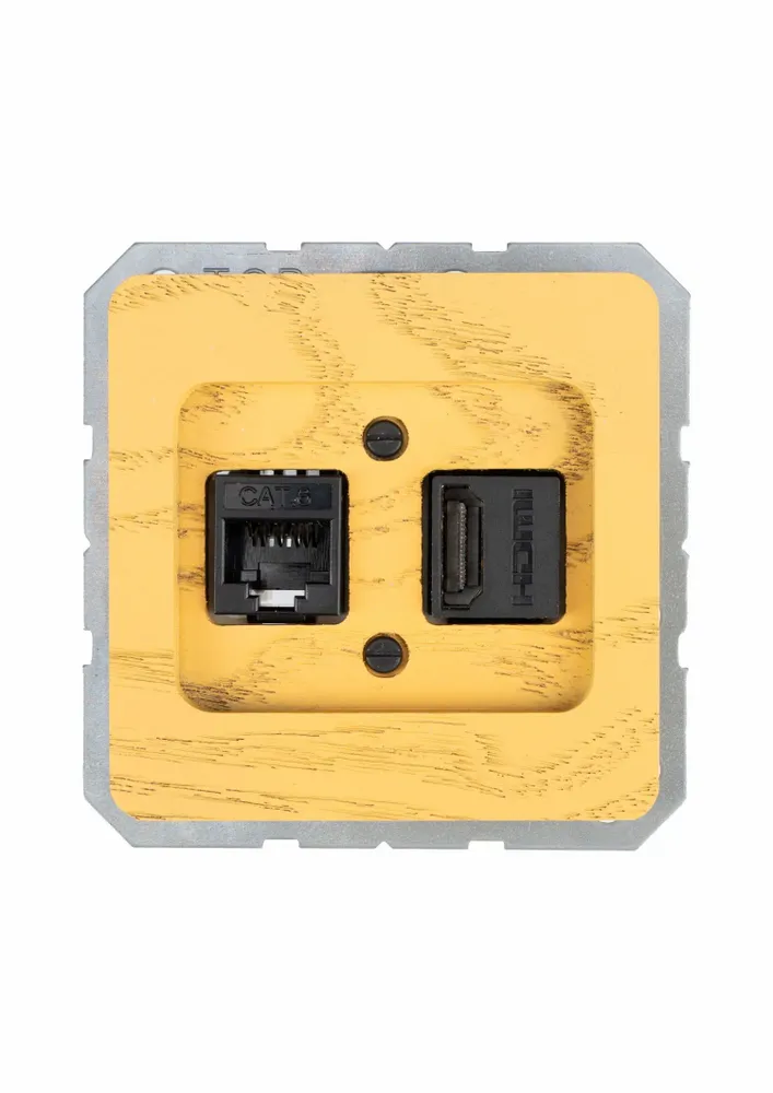 Office design and planning - 2 x Modular jack socket - WEMEL WOOD