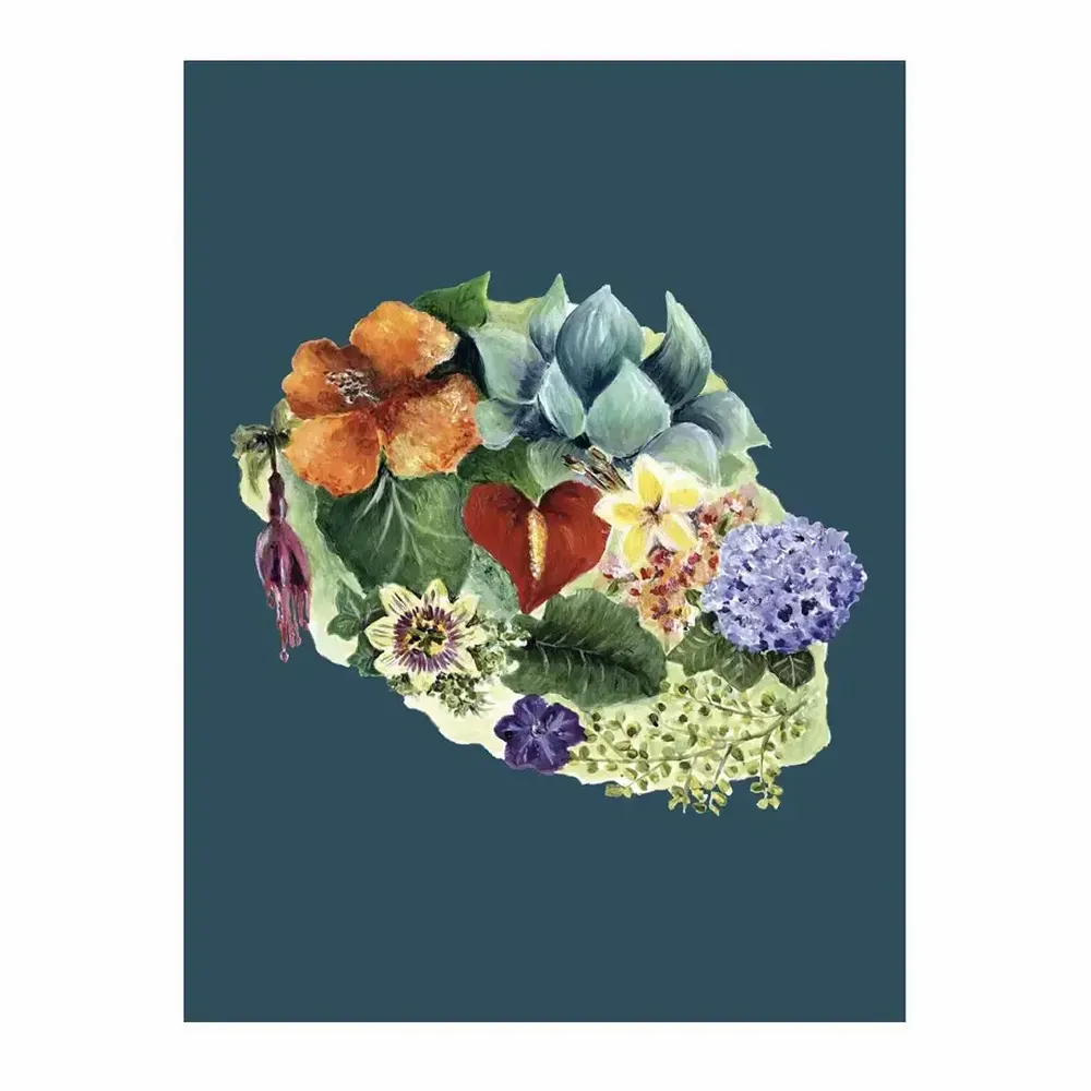 Poster - Poster L'Ile Aux Fleurs Sur Fond Bleu - POP ET SES FRÈRES
