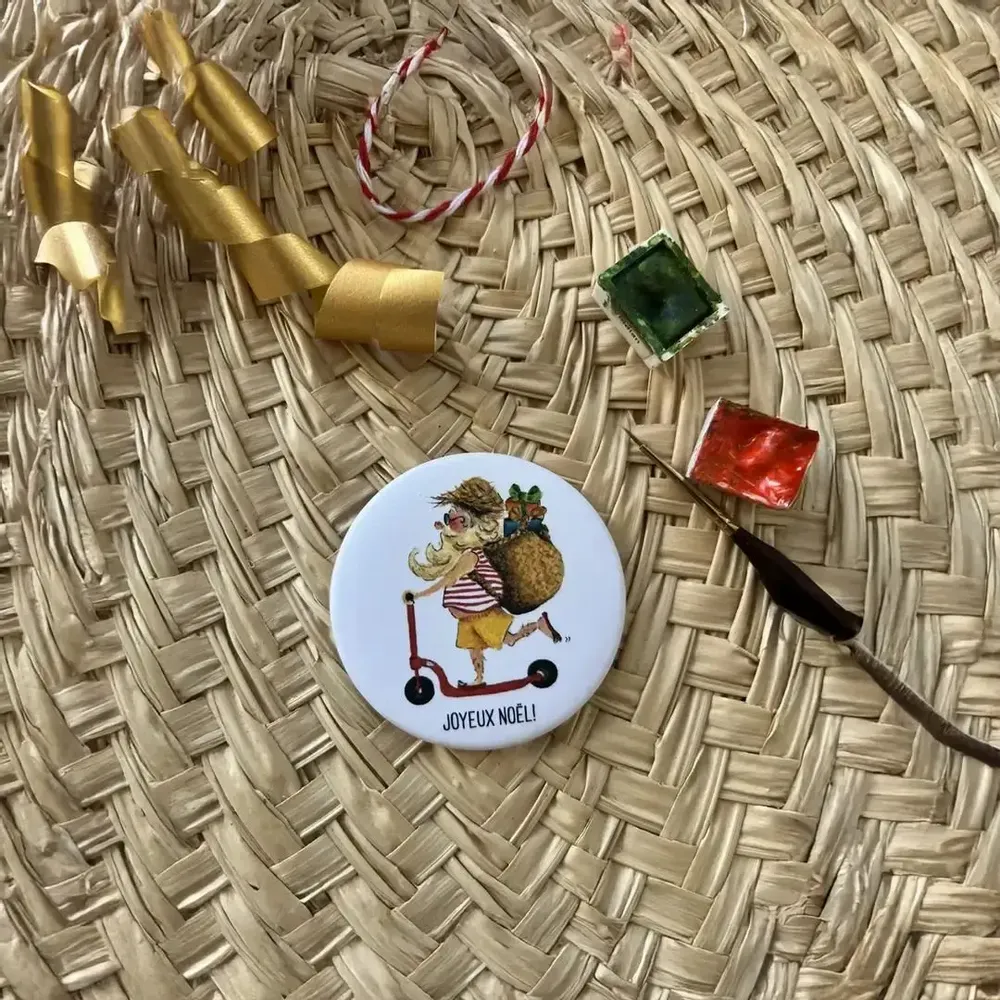 Children's decorative items - Magnet Le Père Noël À Trotinette - POP ET SES FRÈRES
