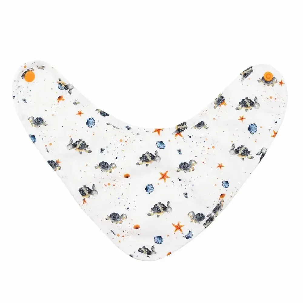 Kids accessories - Bandana Bib - Turtles and Seashells - POP ET SES FRÈRES