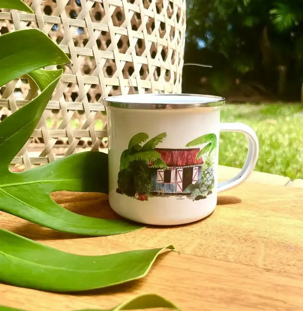 Mugs - Enamel cup - Case Créole Toit Rouge - POP ET SES FRÈRES