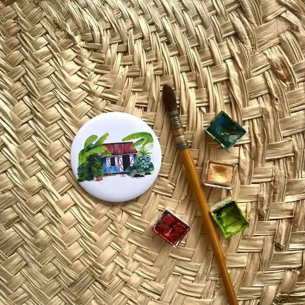 Children's decorative items - Magnet La Case Créole Toit Rouge - POP ET SES FRÈRES