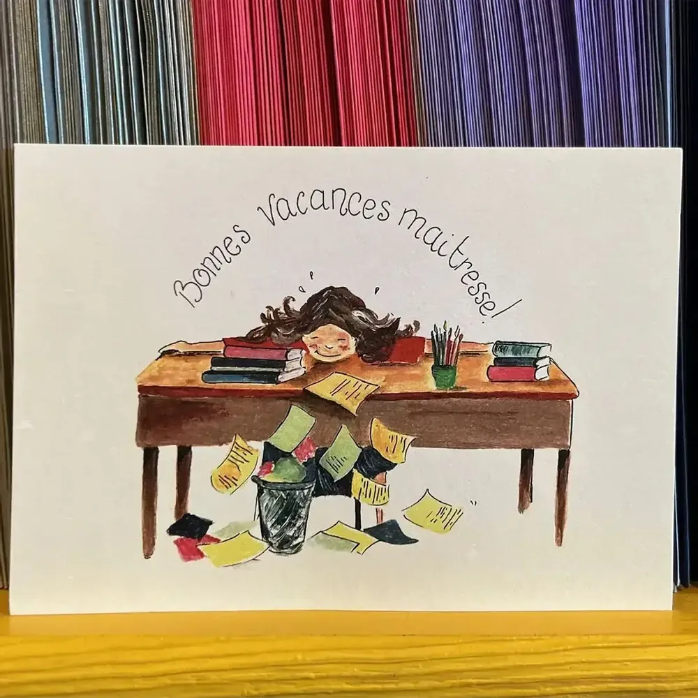 Card shop - Postcard - Merci Maitresse À Son Bureau - POP ET SES FRÈRES