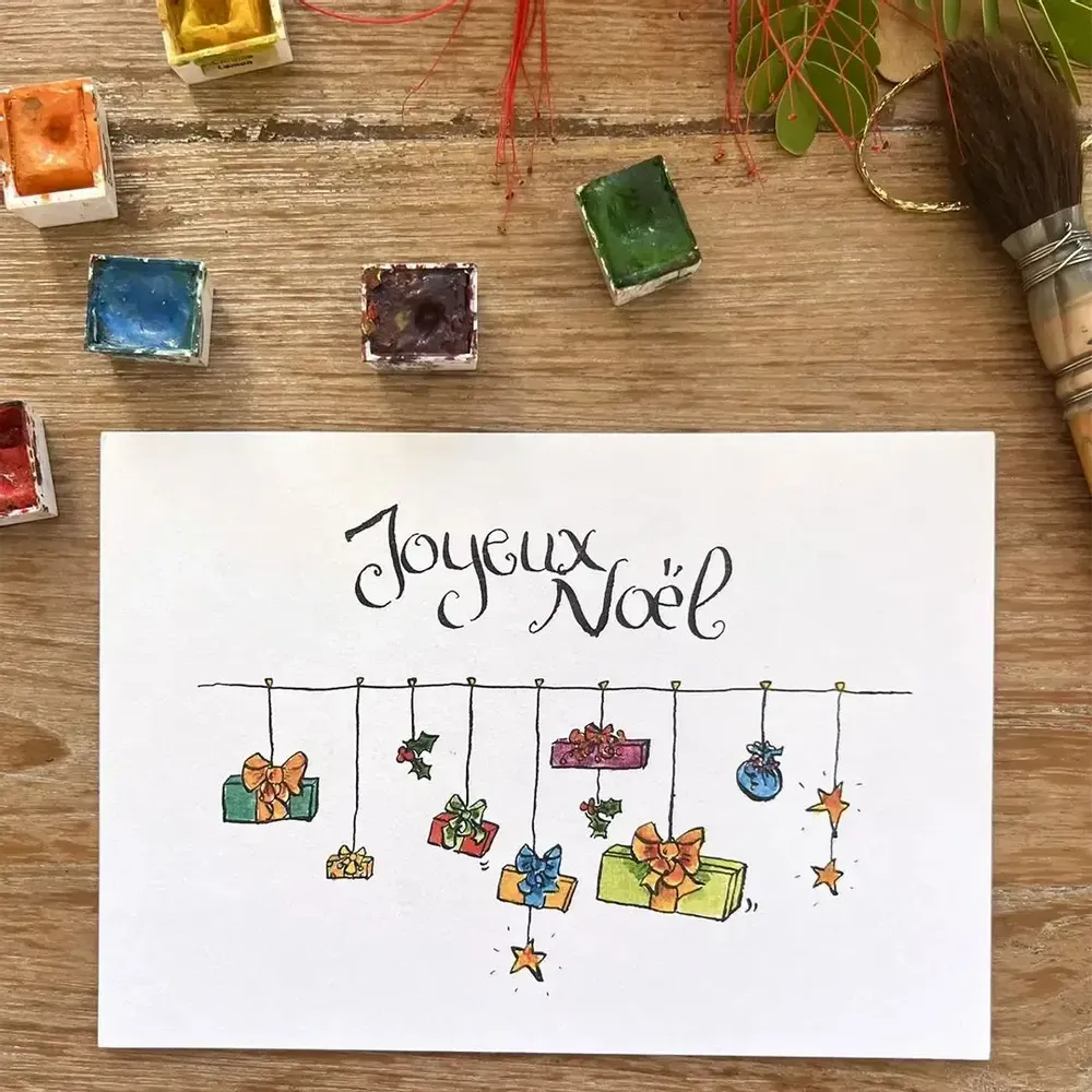 Card shop - Xmas postcard - Les Cadeaux Sur Le Fil - POP ET SES FRÈRES