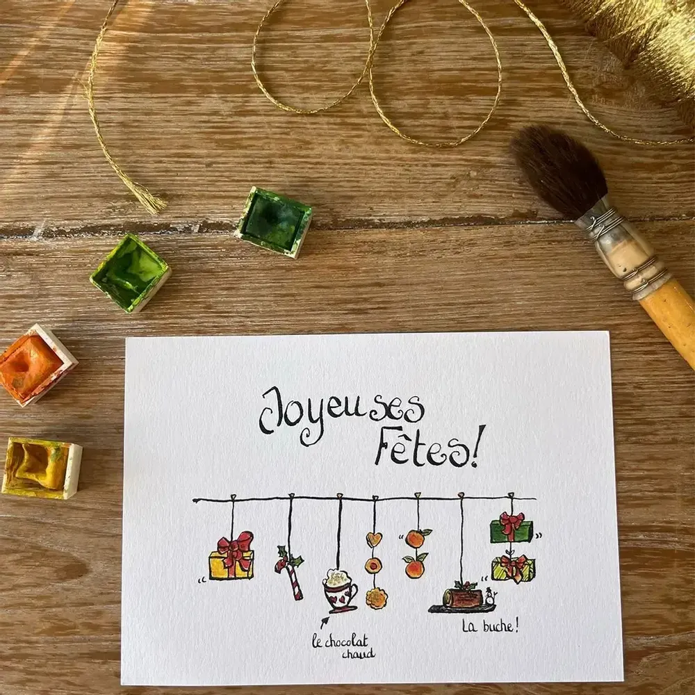 Card shop - Xmas postcard - Le Chocolat Chaud - POP ET SES FRÈRES