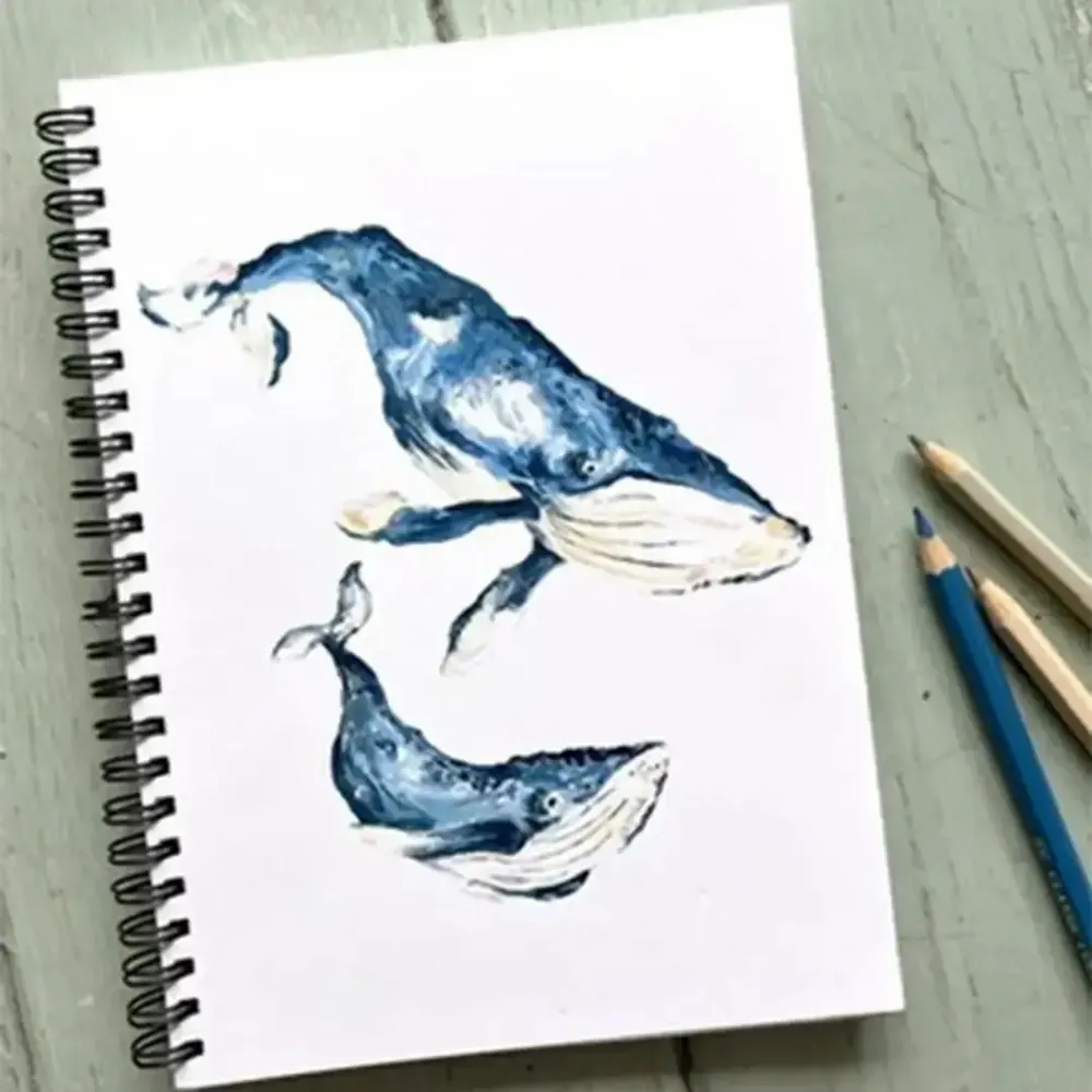 Stationery - Notebook - Les Baleines Océan - POP ET SES FRÈRES