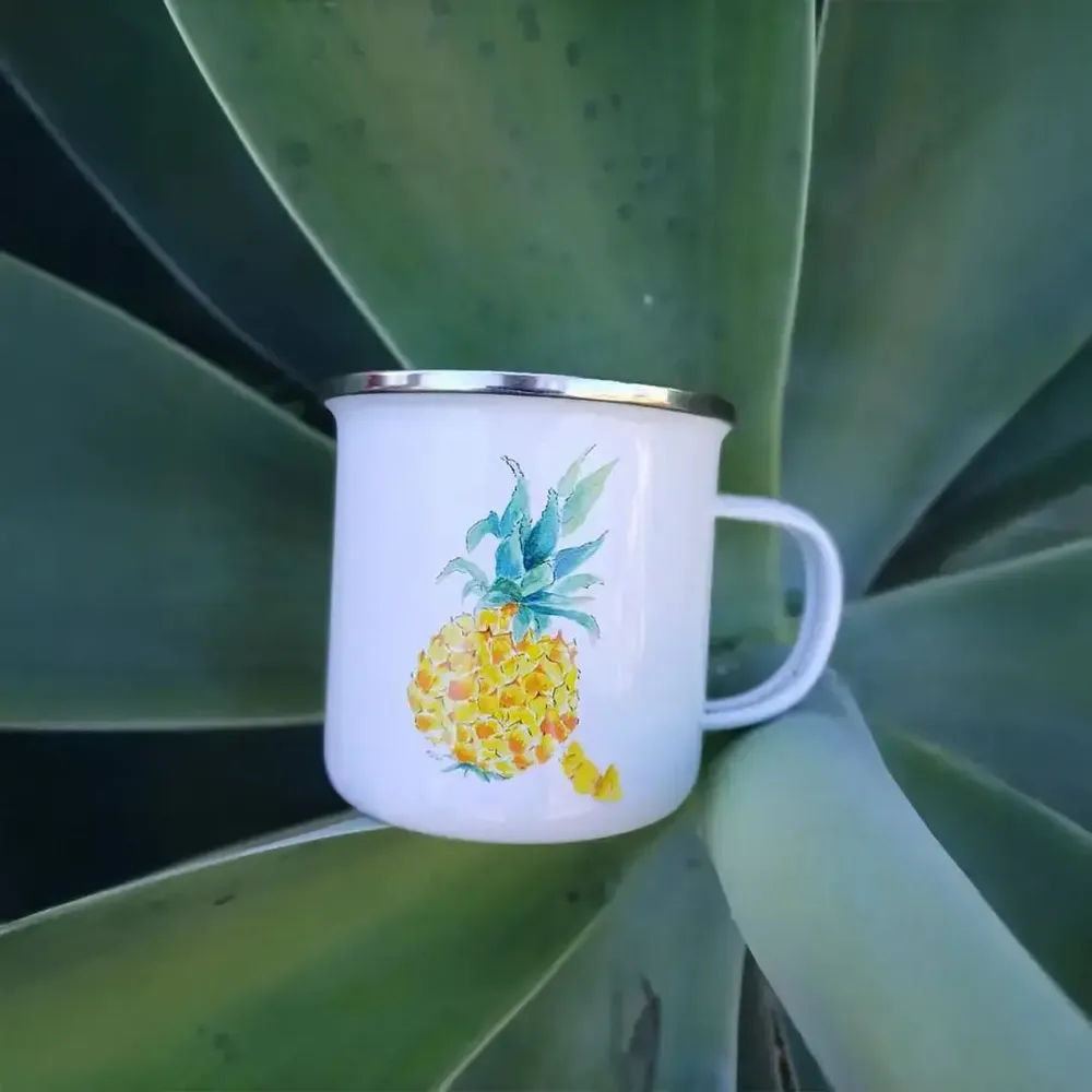 Tasses et mugs - Tasse Email L'Ananas Victoria - POP ET SES FRÈRES