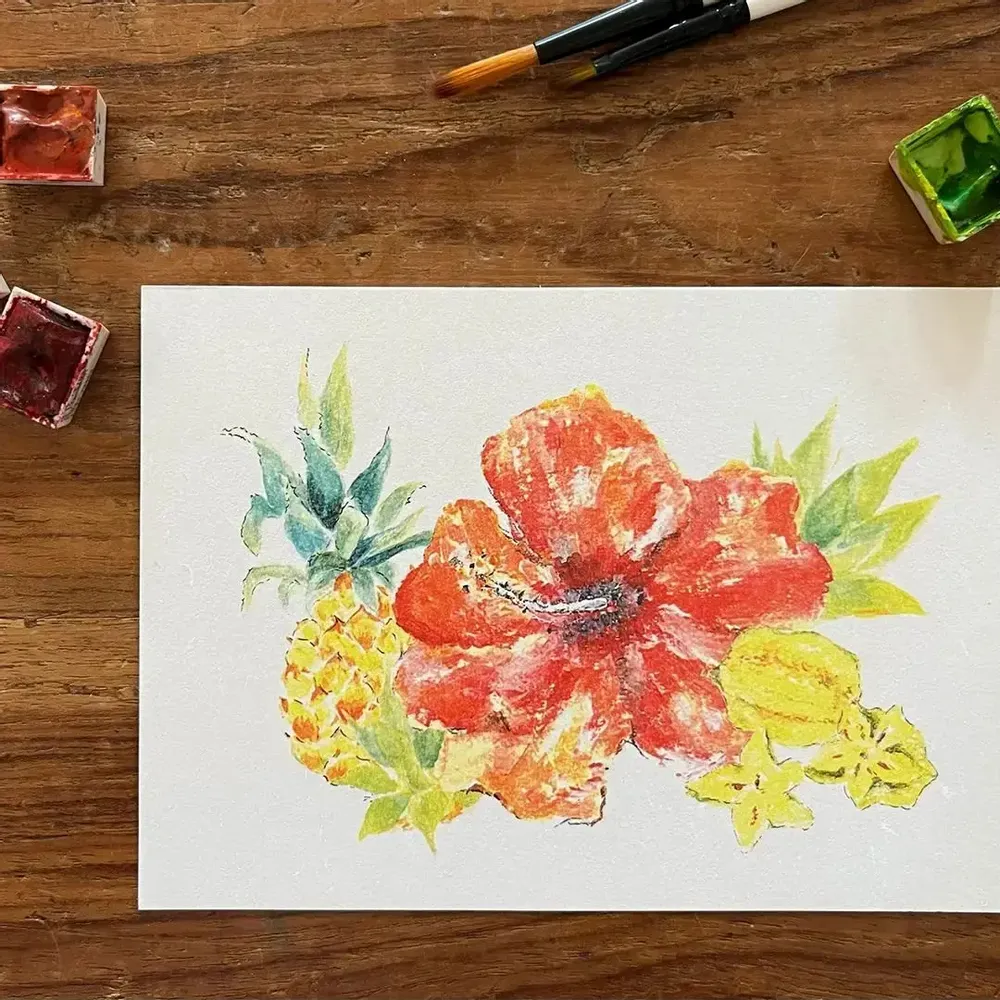 Card shop - Postcard Hibiscus - POP ET SES FRÈRES