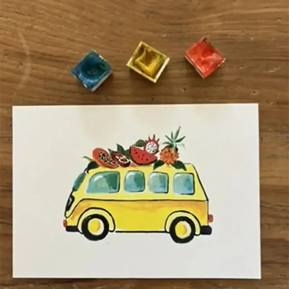 Carterie - Carte Postale - Le Van Jaune - POP ET SES FRÈRES