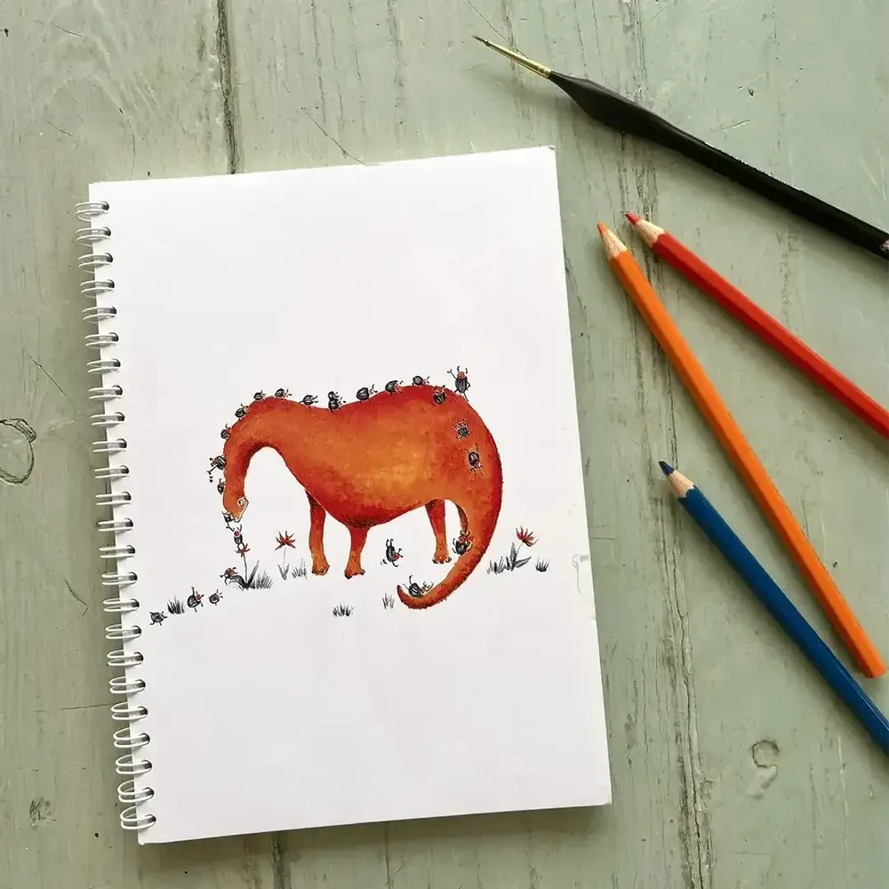 Stationery - Notebook - Le Dino Orange - POP ET SES FRÈRES