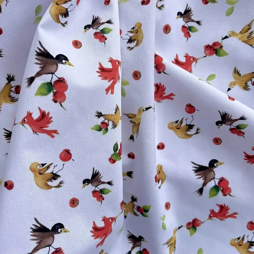 Fabrics - Cotton fabric Oeko Tex - Les Oiseaux et les Goyaviers - POP ET SES FRÈRES