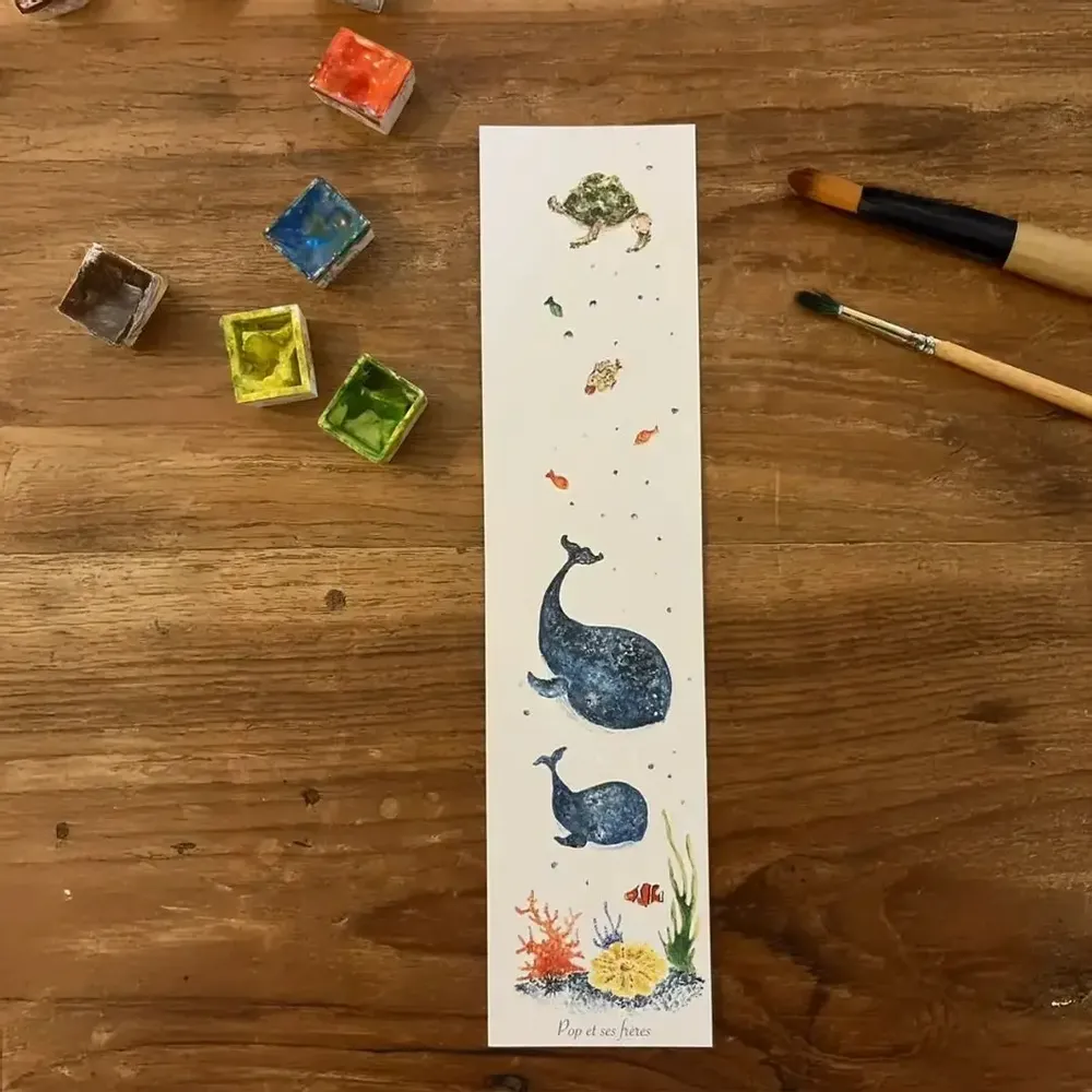 Card shop - Bookmark - Les Baleines - POP ET SES FRÈRES