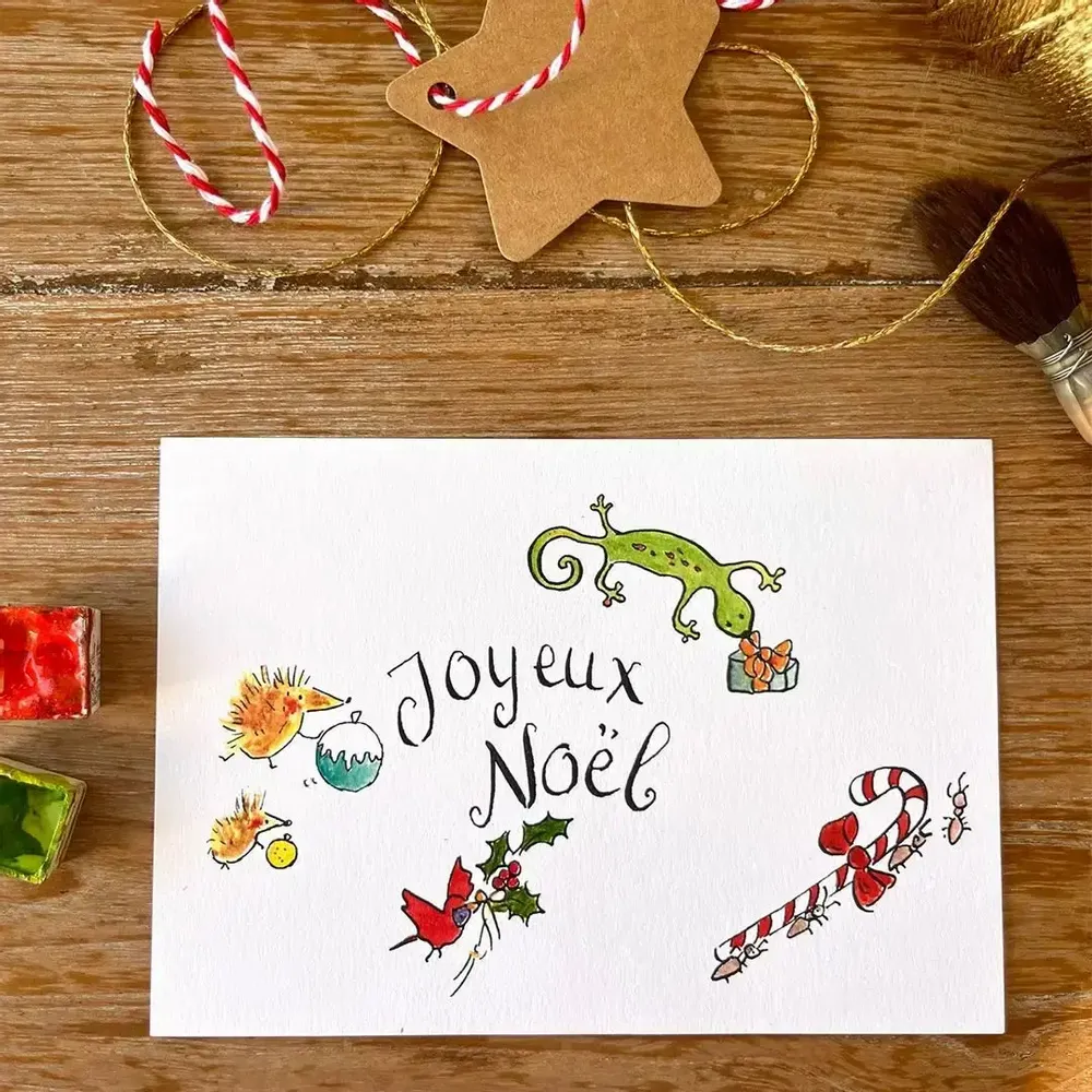 Card shop - Xmas postcard - Pêle Mêle Animaux - POP ET SES FRÈRES