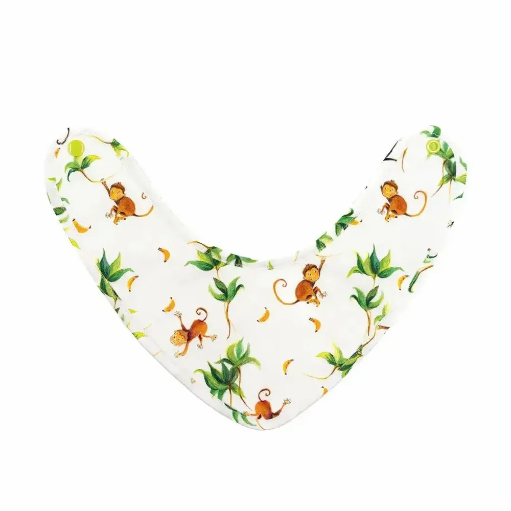 Kids accessories - Bandana Bib - Little Monkeys and Bananas - POP ET SES FRÈRES