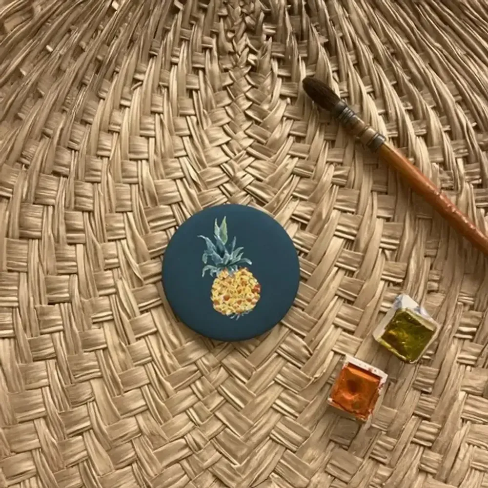 Objets déco enfant - Magnet L' Ananas Victoria Bleu Canard - POP ET SES FRÈRES