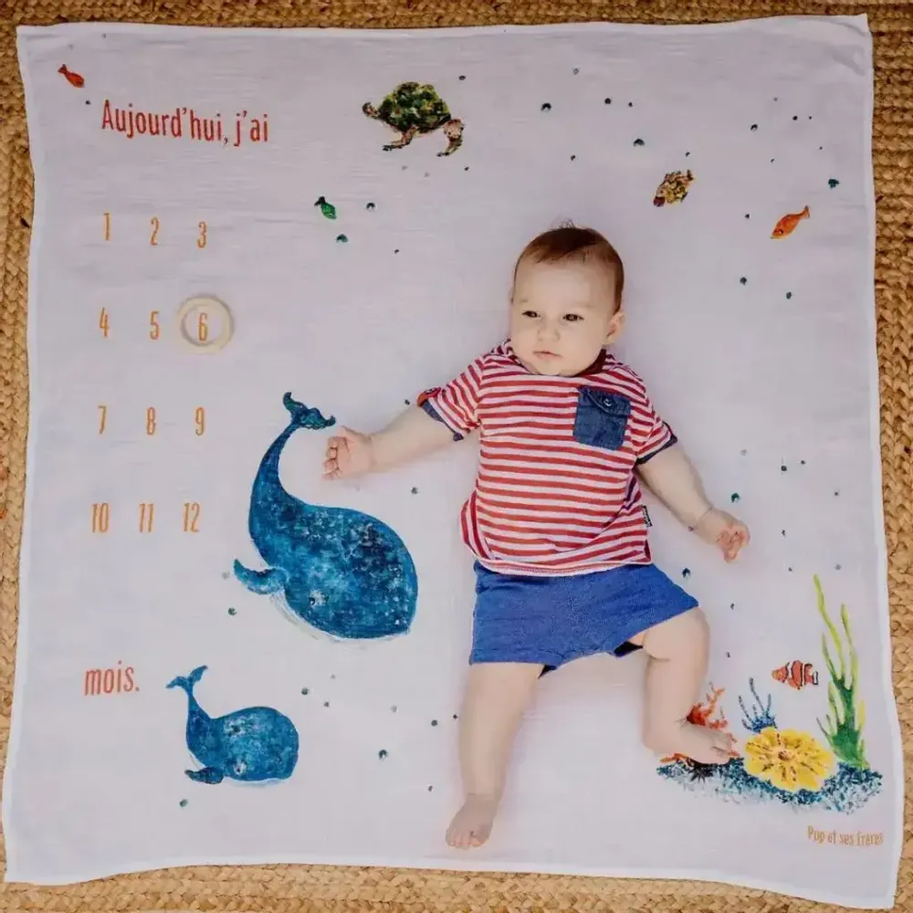 Kids accessories - Muslim photo square - Les Baleines - POP ET SES FRÈRES
