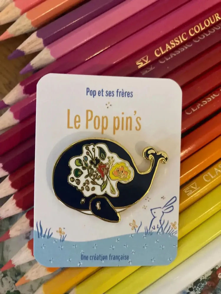 Broches - Pins Baleine - La Baleine et les Fleurs - POP ET SES FRÈRES