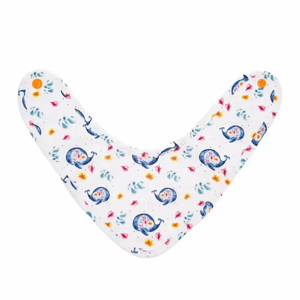 Kids accessories - Bandana Bib - The Whale and the Flowers - POP ET SES FRÈRES