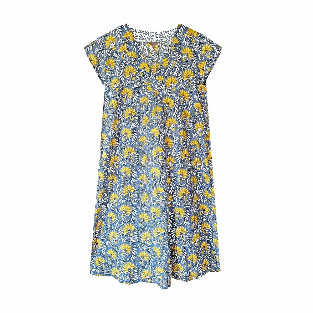 Sleepwear - Audrey Nightie: Jaipur Blue/Yellow - LIME TREE DESIGN